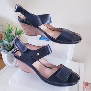 PIKOLINOS NWOT Leather Wedge Open Toe Slingback Sandals - 41